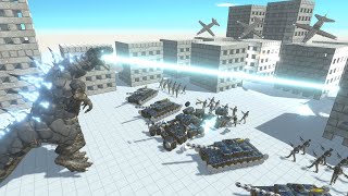 Godzilla and Kaiju vs Modern Military Human Army in City Animal Revolt Battle Simulator [upl. by Mada]