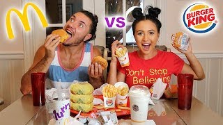 MCDONALDS FOOD vs BURGER KING FOOD  Mukbang  EATING SHOW [upl. by Bendite]