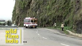 Chandigarh Transport Undertaking CTU bus driving in Kangra [upl. by Ahsropal232]