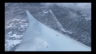 American Eagle CRJ700 Snowy Landing at Flagstaff Pulliam Airport  Flagstaff AZ FLG [upl. by Ysnap705]