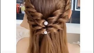 Simple n easy party hairstyle  easy party hairstyles  hairstyle for girls [upl. by Malinda955]