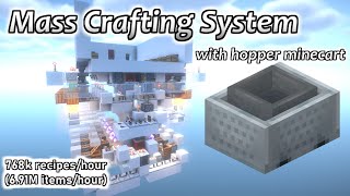 【Minecraft Java】ホッパートロッコ式マスクラフター  Mass Crafting System with Hopper Minecart [upl. by Herates]