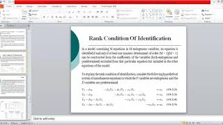 Rank condition of identification sufficient condition of identification [upl. by Murtagh]