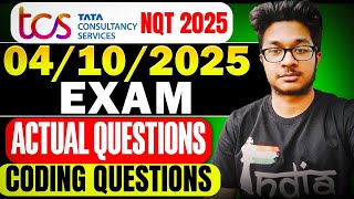 TCS NQT 2025 04102024 Exam Asked Questions  TCS NQT 2025 Shift Questions [upl. by Trahurn]