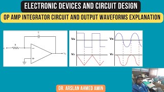 OP Amp Integrator Circuit and Output Waveforms Explanation Electronic Devices and Circuit Design [upl. by Sudaorb]