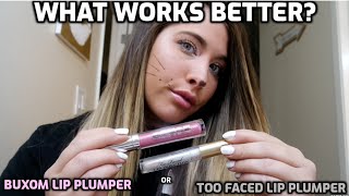 WHICH LIP PLUMPER WORKS BETTER BUXOM FULLON™ PLUMPING GLOSS or TOO FACED LIP INJECTION EXTREME [upl. by Yraek]