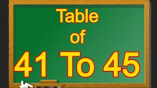 Table of 41 to 45  41 se 45 tak Table  Learn Multiplication Tables of 41 to 45  41 to 45 Table [upl. by Nnylav]