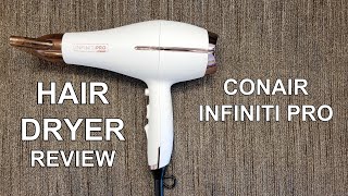 CONAIR INFINITIPRO HAIR DRYER REVIEW  1875W  Tourmaline Ceramic Technology  Double Ceramic Brush [upl. by Annawak192]