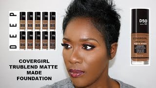 NEW Covergirl Trublend Matte Made Foundation Review D50 [upl. by Aenet929]