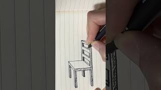 Easy OnePoint Perspective Chair Drawing Tutorial shorts [upl. by Yllen]