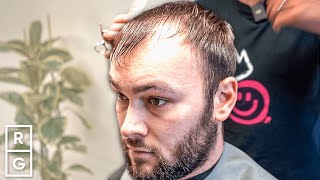 quotThe HAIRLINE Is Going BACKquot Haircut For A Receding Hairline [upl. by Atrim]