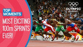 The most exciting 100m races in Olympic history  Top Moments [upl. by Sissy]