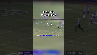 TJ Daniel’s 92 yard pick 6 highschoolfootball [upl. by Lenno670]