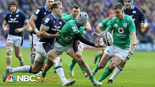 2023 Six Nations Rugby highlights Ireland sinks Scotland  NBC Sports [upl. by Aleuname]