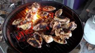 Chicken WingsGrilled on my Weber Jumbo Joe Charcoal Grill [upl. by Pros]