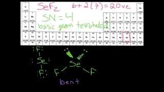 VSEPR Molecular Geometry Example 1 SeF2 [upl. by Alfredo810]