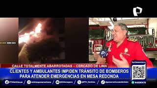 Mesa Redonda ambulantes obstaculizan tránsito de bomberos para atender incendio [upl. by Caiaphas]