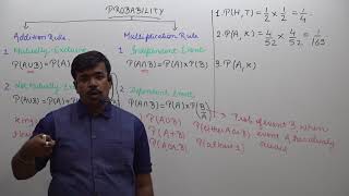 PROBABILITY  Addition and Multiplication Rule  Mutually Exclusive and Independent events [upl. by Alyakam339]