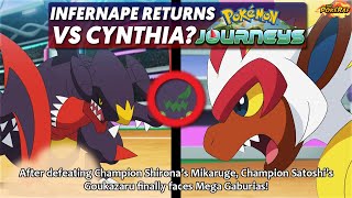 ASHS INFERNAPE RETURNS vs CYNTHIAS MEGA GARCHOMP amp SPIRITOMB  Pokémon Journeys [upl. by Nita]