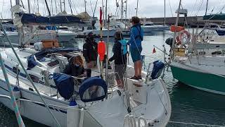 Manjaro leaving her berth in Puerto Calero with Fernanda Chris and David [upl. by Siaht]