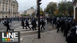 Manifestation quotpour les salairesquot Le bloc en action  Paris  France 18 octobre 2022 [upl. by Jennings]