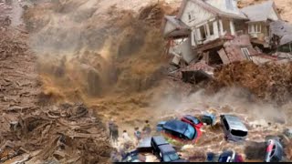 Indonesia paralyzed Flash floods rage in Wonosobo sweeping away dozens of vehicles [upl. by Erna138]