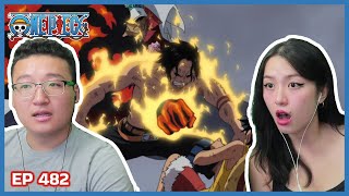 ACE VS AKAINU  One Piece Episode 482 Couples Reaction amp Discussion [upl. by Eylloh934]