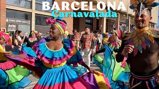 Barcelona Carnival 2024 in Spain Carnavalada de la Barceloneta [upl. by Tseng]