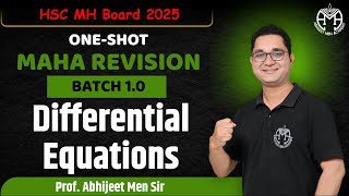 🔥Differential Equations for MH state Board  MHTCET  JEE  Mathematics  Abhijeet Men [upl. by Ahkeber435]