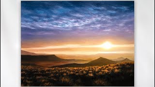 Painting a Sunrise Landscape in REAL TIME [upl. by Garrick]