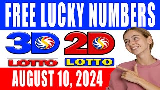 Sabado Libreng 2D at 3D Swertres Lotto lucky numbers  August 10 2024 [upl. by Daphne]