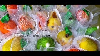 Les fruits aux amandes فواكه بعجينة اللوز 6 انواع [upl. by Eiral]