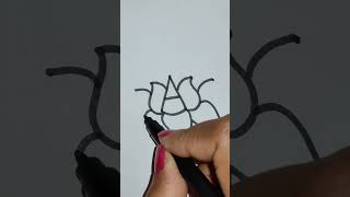 How to Draw LOTUS with Letter A lotus drawing artist easydrawing trending viral youtubeshorts [upl. by Ecienaj519]