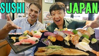 FIRST SUSHI EXPERIENCE in Japan With John Daub From quotOnly in Japanquot [upl. by Tinaret]