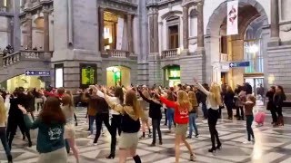 Movie 4 Flash Mob Grease  Antwerp Central Station [upl. by Pinkerton]