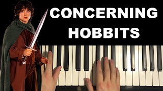 Lord of the Rings  Concerning Hobbits Piano Tutorial Lesson [upl. by Atinob]