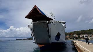 Arrival amp unloading of ferry LASTOVO in Vela Luka Croatia 1442023 Jadrolinija ship ferry [upl. by Clauddetta]