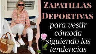 MODA MUJER MADURA QUE ZAPATILLAS DEPORTIVAS LLEVAR A LOS 50 Y 60 AÑOS [upl. by Asnarepse]