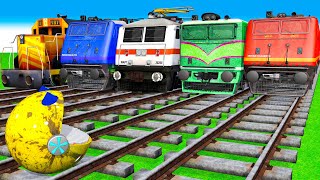 【踏切アニメ】あぶない電車 Ms PACMAN Vs 5 Train Crossing 🚦 Fumikiri 3D Railroad Crossing Animation 3 [upl. by Wanfried]