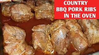 HOW TO MAKE Country PORK RIBS BBQ IN THE OVEN [upl. by Ille]