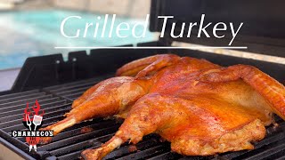 Pavo a la parrilla  Grilled Turkey smoked on Weber gas grill Ep 49 [upl. by Legir810]