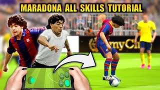 MARADONA All Skills Tutorial In Pes 2021 Mobile [upl. by Aihsenot]