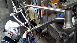 Process of making handmade stainless steel bicycle Korean bike factory [upl. by Audy]