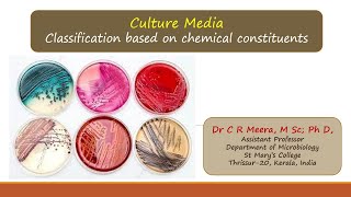 Culture MediaPart 3 Classification based on chemical constituents Dr C R Meera [upl. by Ping]