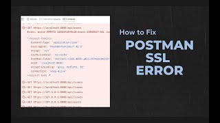 How to Fix Postman SSL Error [upl. by Atorod]