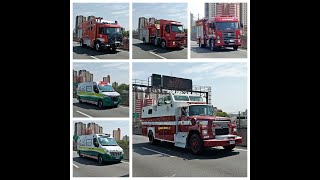 Chegada das Viaturas Ecovias Bombeiros Simulado de Ocorrência de grande porte na Rodovia Anchieta [upl. by Nauqet505]