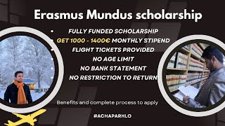 Erasmus Mundus Scholarship  Fully Funded  Get 1000  1400€ Monthly Stipend  Complete Process [upl. by Shalna122]