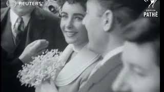 London wedding of actors Elizabeth Taylor to Michael Wilding 1952 [upl. by Nollat]