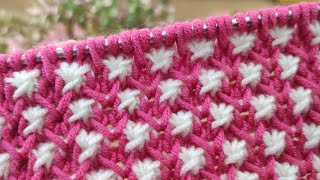 Very easy twocolour twoneedle knitting pattern [upl. by Jammin948]