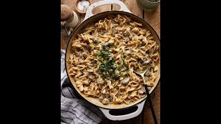 Ground Beef Stroganoff 🍽️ recipe fallrecipe dinnerideas [upl. by Guod338]